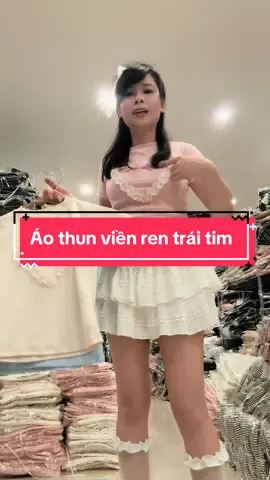#thoitrangtiktok #xuhuong #áo_thun_babytee_trái_tim_nơ áo coquette viền ren trái tim đính nơ nữ
