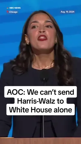 During her speech at the Democratic National Convention, #AOC says voters must also elect strong Democratic majorities in Congress to aid Harris and Walz in the White House. #DNC