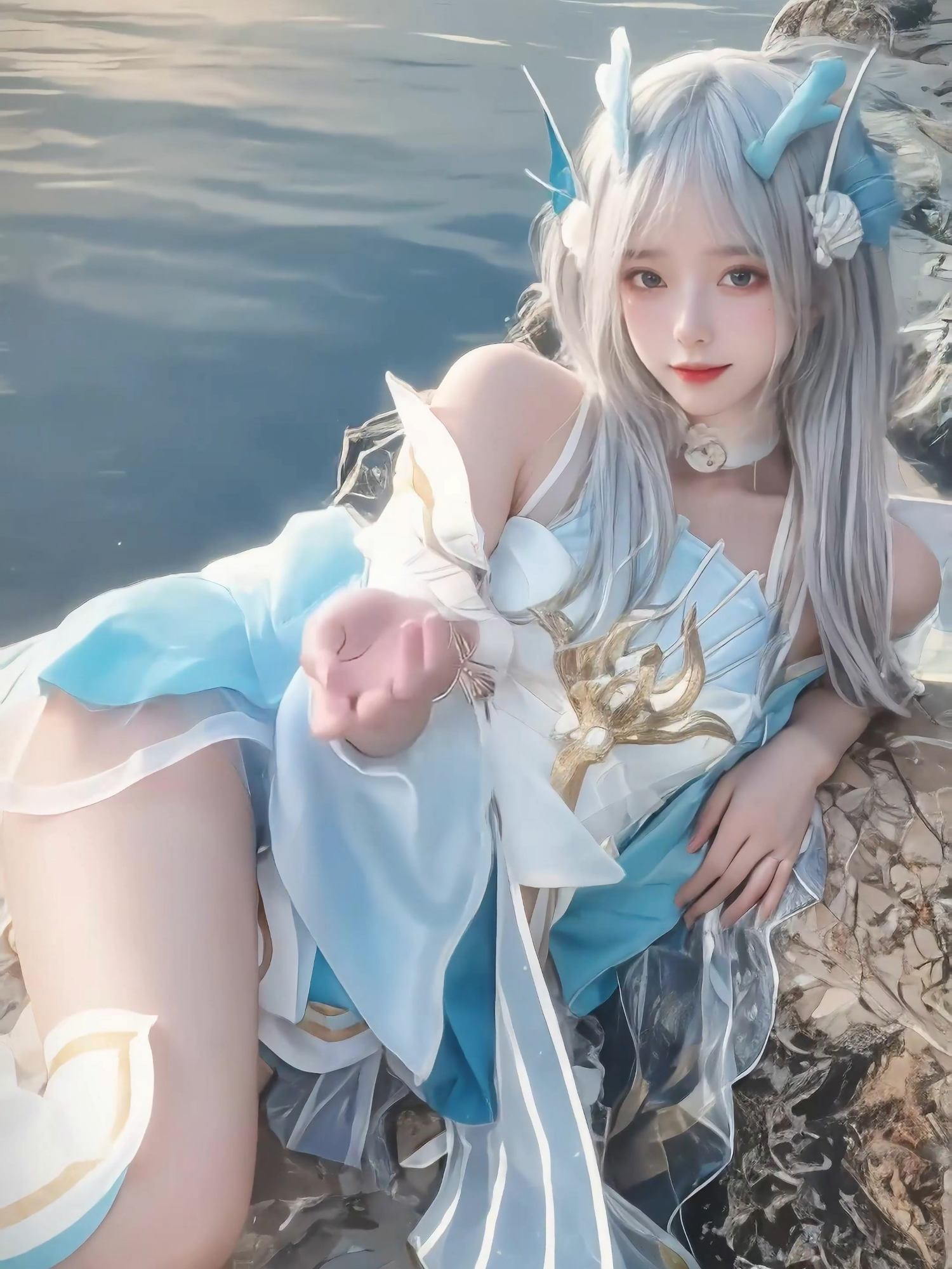 Little Qinglong has come ashore, hurry up and catch her~ #ShihTzu #honorofkings #cosplay