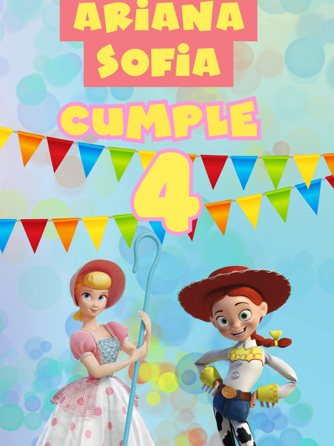 Plantilla de video invitación Toy Story Niña Personaliza esta plantilla con los datos de tu fiesta, Aceptamos los principales medios de pago #toystory5