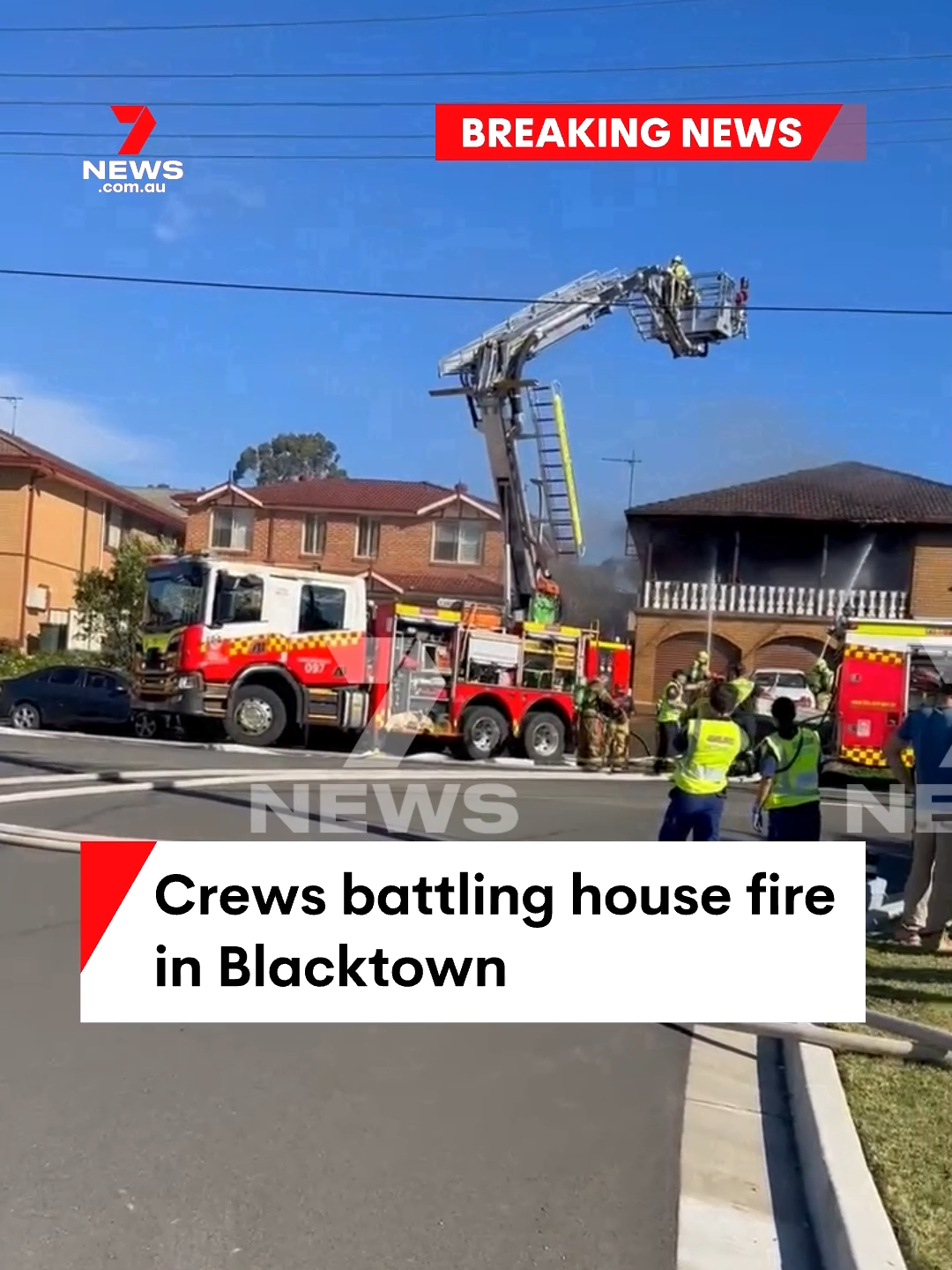 BREAKING: Crews are battling a house fire on Lancelot Street in Blacktown. Everyone inside the house escaped and is safe. #blacktown #7NEWS