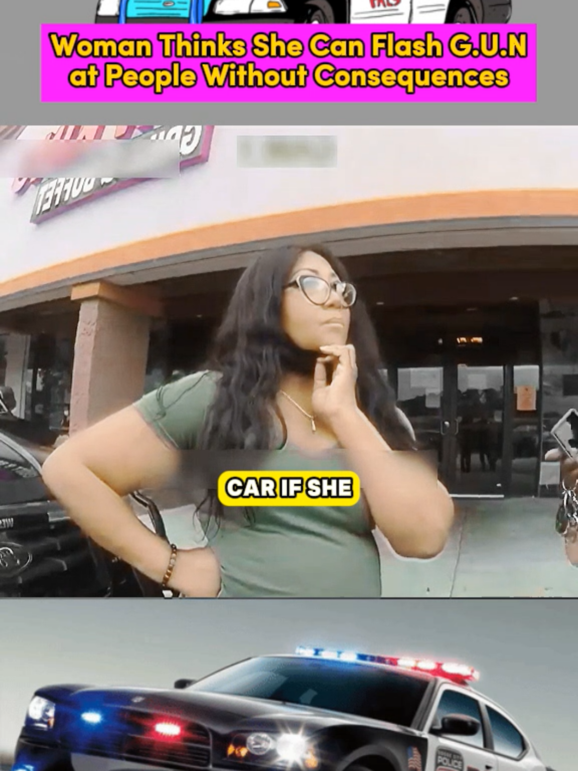 Woman Thinks She Can Flash G.U.N at People Without Consequences Part4 #copsoftiktok#police#policeofficer#copsusa#law