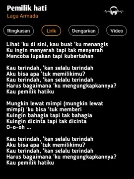 Pemilik Hati#armada #lyrics #foryou #music #liriklagu 