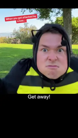 When you get attacked by a bee… 😳🐝😂 #bee #funny #comedy #horror #nature 