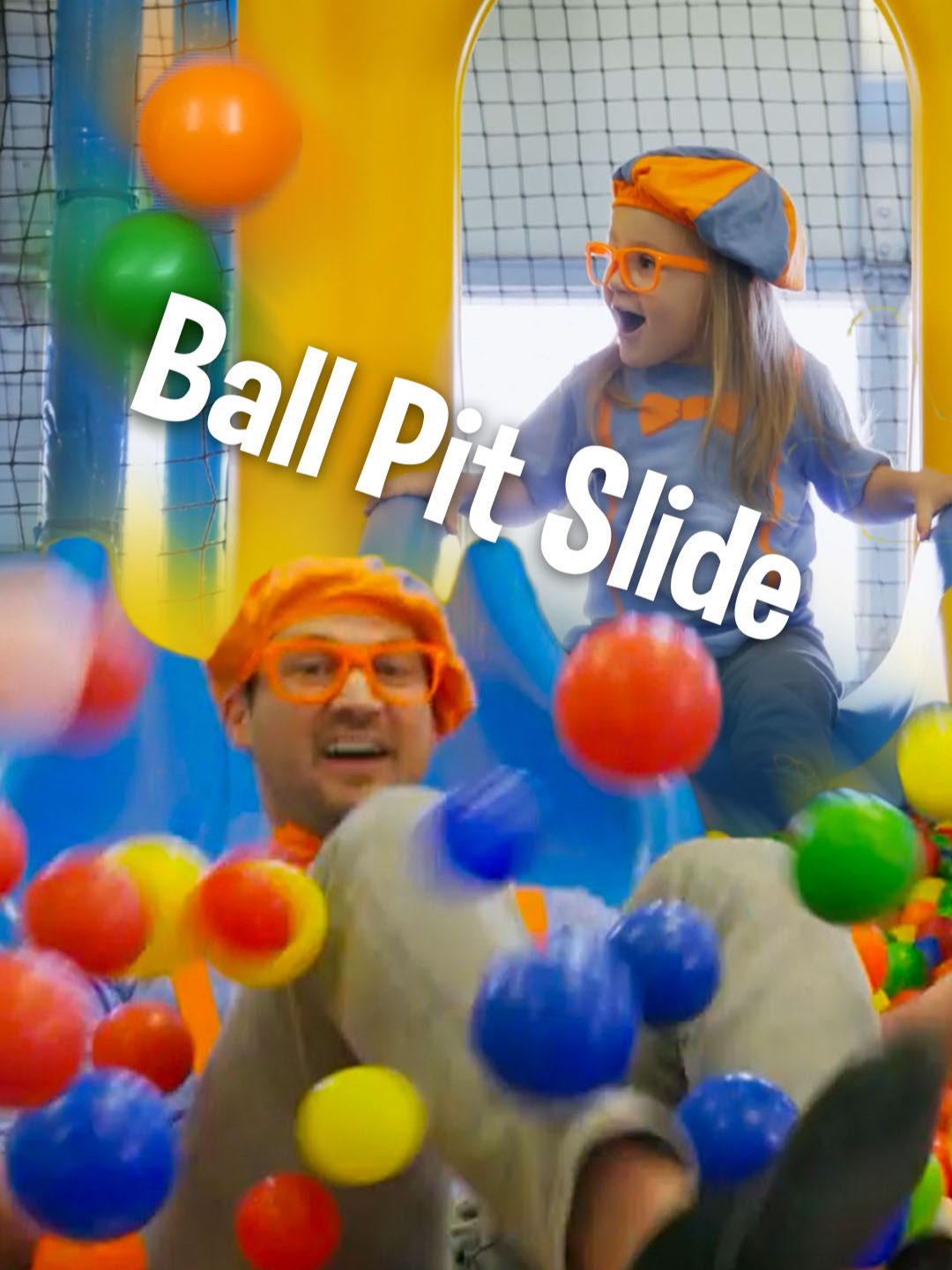 Go Down the Slide with Blippi and Layla! BALL PIT!!! #blippi #ballpit #funny #playdate