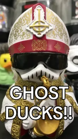 We turned the Ghost Band, Papa Nihil (with removable sunglasses) and Papa Emeritus IV into TUBBZ ducks! What musician/band should we turn into TUBBZ ducks next? — #Ghost #Ghostband #papanihil #papaemeritus #heavymetal #metalhead #tubbz #tubbzducks 