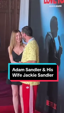 Y’all mind if we giggle and kick our feet at #AdamSandler and his wife #JackieSandler at the premiere of #LoveYou? 🥰 #Netflix #CoupleGoals 