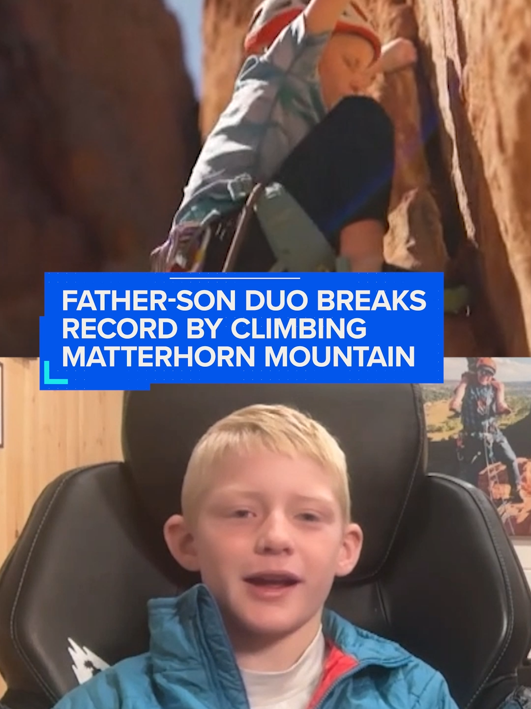 A father-son duo broke a record by nearly #climbingto the #Matterhorn #mountain's summit. The pair descended 1,000 feet shy of the summit due to a rock fall.