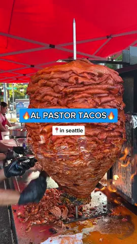 Shaved from a spit with a machete, Tacos La Cuadra’s al pastor is always a good idea for weeknight takeout operations. #tacoslacuadra #rainierbeach #rainierseattle #tacos #alpastor #alpastortacos 