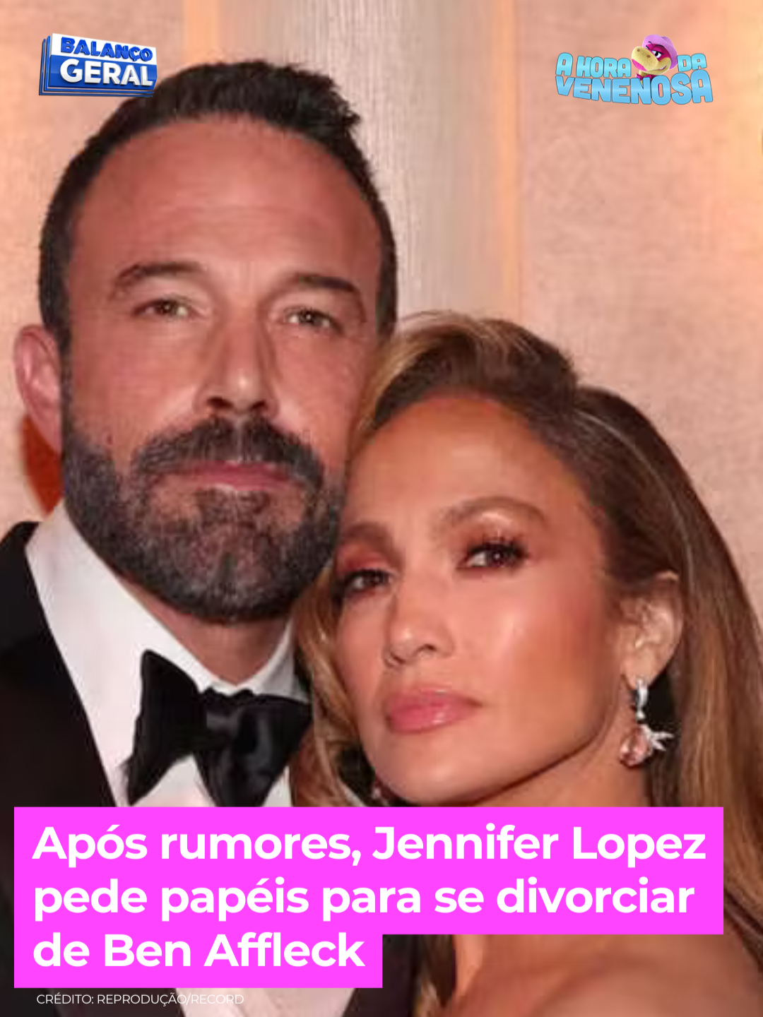 Fim da novela! Jennifer Lopez pediu os papéis para se divorciar de Ben Affleck depois de dois anos de casamento. O relacionamento foi marcado por crises e, segundo boatos, eles já estavam morando em casas separadas há algum tempo. Veja! #AHoraDaVenenosa #BalançoGeral #jenniferlopez #benaffleck