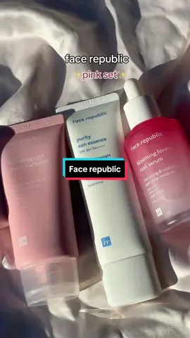 the Blooming Collection by @Face Republic Official! Protect and rejuvenate your skin with our Rose Serum and Bakuchiol Cream, packed with natural anti-aging ingredients. Achieve radiant, wrinkle-free skin and enjoy all-day sun protection with our Purity Sun Essence.  Embrace a youthful glow and say goodbye to dull skin!  These are available on my amaz0n st0refrnt @BAZZAAL   #facerepublic #effortlessroutine #skintype #veganskincare #ugc #ugccontentcreator #skincare #skincareroutine #koreanskincare 