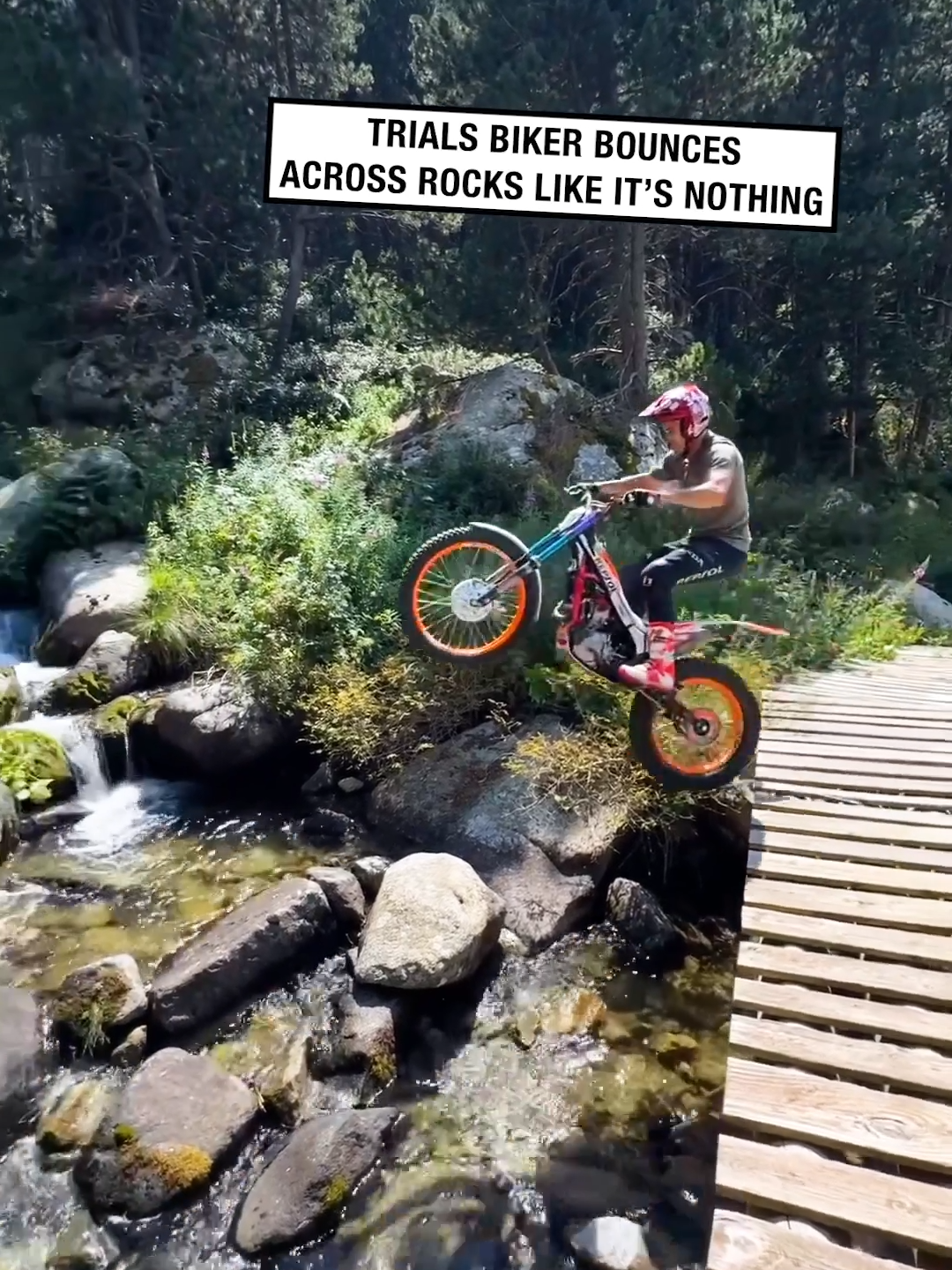 Who needs roads?! 🤣🤷‍♂️ 🎥 tonibou #UNILAD #bike #biker #trials #trial #mx #biker #motorbike #motorbikes #skill