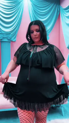 ✨Very cutesy, very demure✨ Our NEW Lita Dress is 100% that girl. #gothtok #gothfashion #gothicstyle #lbd #sizeinclusive #allblackoutfit #gothgirl #plussizefashion 