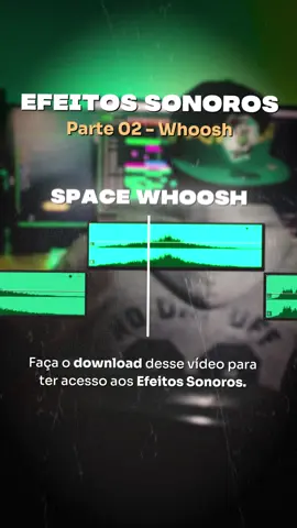 Faça o download desse Reels pra ter acesso aos Efeitos Sonoros. Efeitos Sonoros para Edição de Vídeo Parte 02 - Whoosh Você pode usar o Whoosh para sonorizar elementos e transições. Eu gosto de usar quando crio movimentações de câmera como zoom-in e zoom-out. Espero que essa dica te ajude. #edicaodevideo #editordevideo #criadordeconteudo #sounddesign #dicasdeedição 