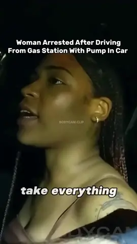 A Florida woman was arrested for DUI after leaving a gas station with the pump still in her vehicle which ripped the hose off the pump. She was driving around for a while before police noticed and pulled her over. #funnyarrest #bodycamerafootage #fypツ #copcam 