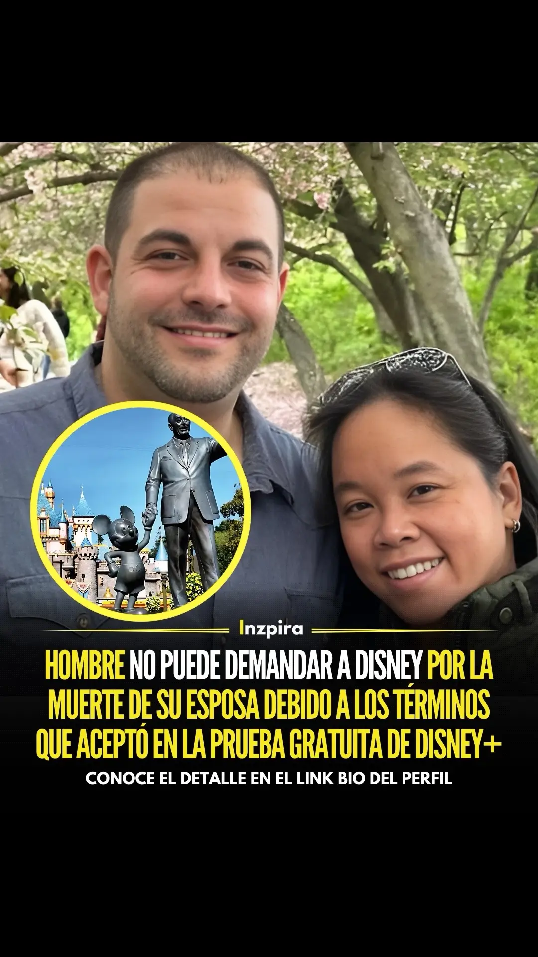 ¡Un trágico final!😔 La visita de Jeffrey Piccolo y su esposa a Disney World en 2023 terminó trágicamente cuando ella sufrió una reacción alérgica fatal tras comer en un restaurante del parque, a pesar de haber advertido sobre sus alergias.  Piccolo decidió demandar a Disney por 50,000 dólares, pero la compañía argumenta que no puede hacerlo porque, al registrarse para una prueba gratuita de Disney+ en 2019, aceptó resolver cualquier disputa mediante arbitraje, no en tribunales. ✅ Conoce el detalle en el link bio del perfil.  • • • #Disney #Demanda #Matrimonio #Tragedia 