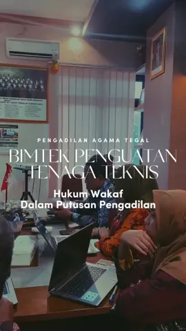 Jumat, 23 Agustus 2024 Ketua, Wakil Ketua, para Hakim dan para tenaga teknis Pengadilan Agama Tegal mengikuti Bimbingan Teknis Peningkatan Kompetensi Tenaga Teknis di Lingkungan Peradilan Agama secara daring dengan tema 