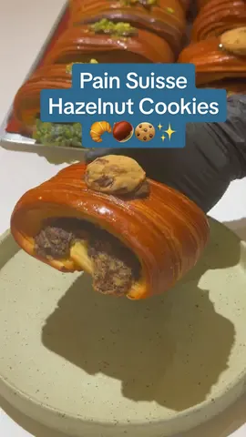 Come and try our special pastry this week; Pain Suisse Hazelnut Cookies 🥐🍪🌰. Chocolate lover and cookies lover, this one for you 🥰🫶🏻✨ #fyp #manehbymomo #cafe #johorbahru #johorfoodie #pastryshop #fypシ゚viral #viraldessert #viraltiktok #viralvideo #homemadecroissants 