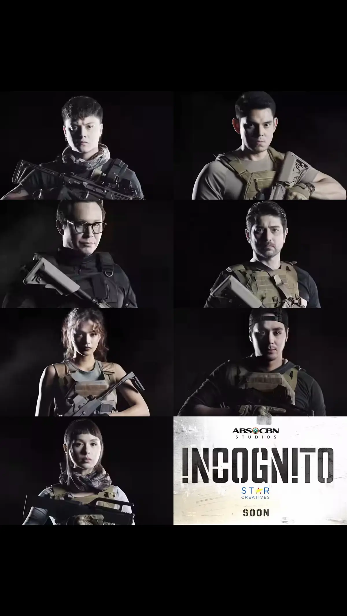 Paparating na ang grupong babago sa bawat gabi ninyo!!  Sa pangunguna ng Supreme Idol! Daniel Padilla kasama sina Richard Gutierrez, Baron Geisler, Maris Racal, Anthony Jennings, Kaila Estrada at Ian Veneracion.  Star Creatives #INCOGNITO Malapit na!