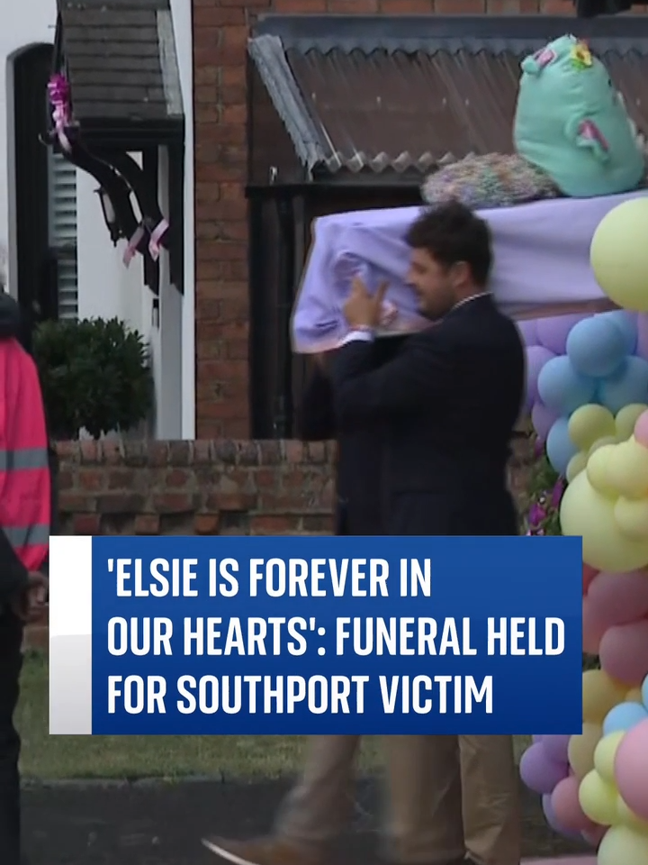 A funeral is held for seven-year-old Elsie who was killed in a knife attack in Southport. Words are shared by her teacher, as well as the Deputy Chief Constable of Merseyside Police. #southport #merseyside #southportstabbings