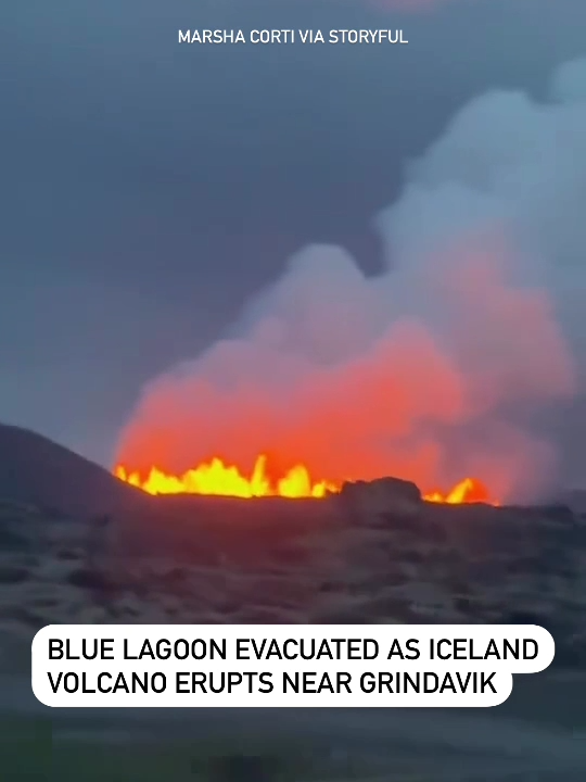 A volcano erupted in Iceland, prompting officials to declare a state of emergency on Thursday, August 22. Footage filmed by Marsha Corti shows an empty pool as sirens ring at the Blue Lagoon in Grindavik. Later in the video, lava can be seen spewing from the Sundhnuks crater row near Grindavik, as a thick cloud of smoke rises. The Icelandic Met Office reported an “intense earthquake swarm” began in the crater row on Thursday evening, shortly before 9 pm, and was rapidly expanding. Approximately 45 minutes later, a fissure opened east of Sylingarfell and a gas plume about 1 km (0.62 feet) high spread southward. As of Friday morning, the agency estimated the fissure to be approximately 3.9 km (2.4 miles) long. “The seismicity is fairly stable and the main activity is at the northern end of the eruptive fissure,” the agency said. “It is therefore unlikely that the fissure will extend to the south,” where Grindavik is located. The Public Safety Department of the National Police declared a state of emergency in Sundhnukagigar on Thursday at 10 pm. #news #volcano #iceland