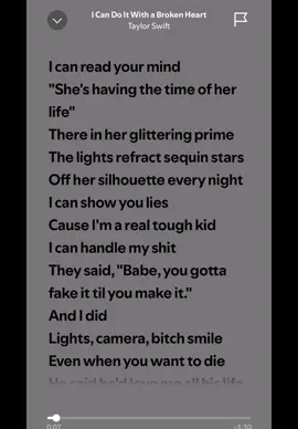 I Can Do It With a Broken Heart - Taylor Swift #lyrics_songs #spotify #tiktoksong #karaoke #paroles #lyric #taylorswift #swifttok #swifties 
