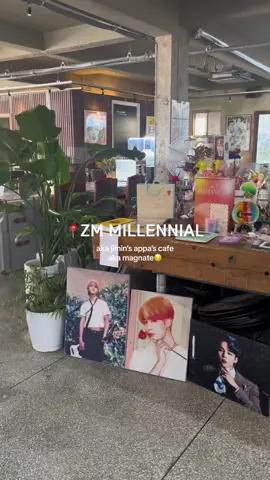 A trip to Busan is incomplete wotgout visiting jimin’s dad cafe🧁💜.                                                                  They changed the name from magnate so now it’s called 📍ZM MILLENNIAL.                                                             Don’t get confused if you’re visiting, it’s still jimin’s dad cafe and they still have all the art and decorations🐥💜 #btsarmy #seoul #busan #jimin #bts #parkjimin #army #apobangpo #magnatecafe #busantravel #traveltokorea #korea #korean #cafe #recommendations #foryourpage #viralvideo #추천 #추천떠라 #한국 #부산 