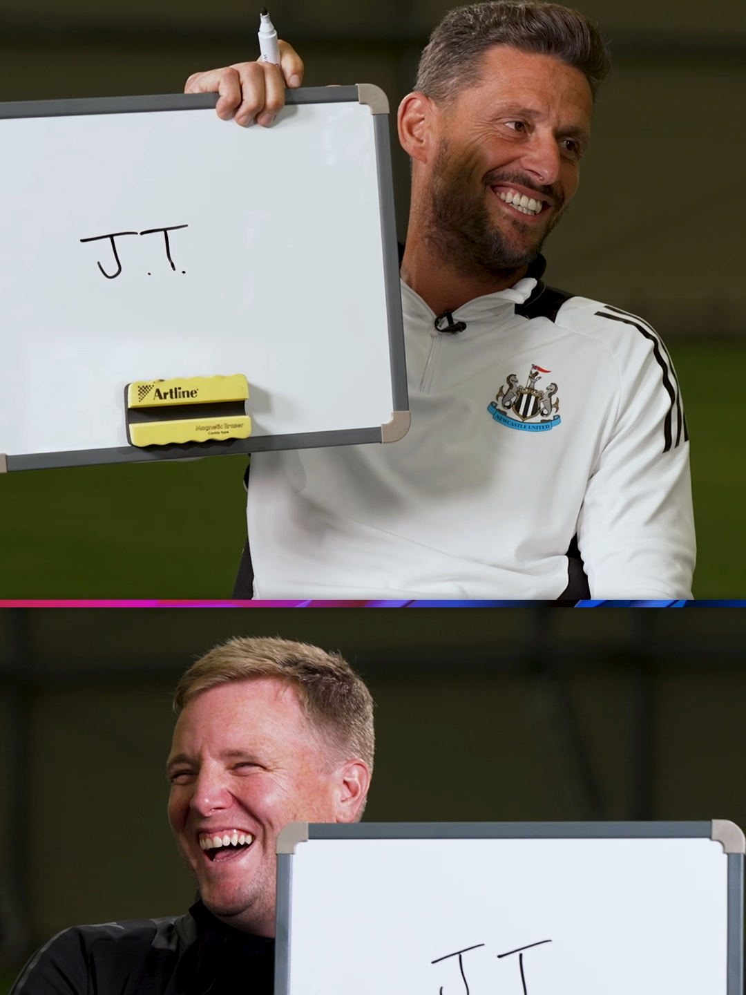 Who spends more time in front of the mirror, Jason Tindall or Eddie Howe? 🤔😂 #newcastle #eddiehowe #jasontindall #PremierLeague #skysports