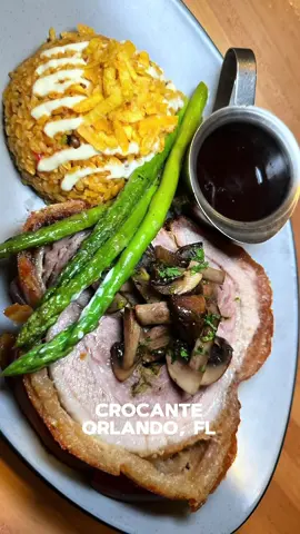 🔥CRISPY, JUICY, TENDER🔥 @Visit Orlando Magical Dining is here and I’m finally participating in it! And where better to start than @Crocante Kitchen and Bar for this epic event! After seeing this restaurant on the show “Somebody Feed Phil”, I knew this would be on my list, especially seeing the posts about it all over social media! To say it was worth the hype would be a MASSIVE understatement, this was a beautiful restaurant that really brought their A game when it came to giving you the best experience! If you ever stop by this place, be sure to tell ‘em that Nikko from “Food On The Spectrum” sent you and follow me for more videos!  Oh and be sure to order the Pancetta and the Steak Egg Rolls if you’re tryna have a good time! The steak egg rolls were crispy and were nicely cooked, packed with flavor too. The Pancetta was crispy, juicy, and tender, it was like a match made in heaven! And don’t forget to drizzle the mushroom sauce on top of that bad boy to because it was a fantastic meal to say the least! And to cap it off, get the flan for dessert because you can never go wrong with something so sweet and simple! Influenced by @Phil Rosenthal @Christina Petsos @Chantal| LetsTryThis @Lauren | Orlando Blogger  #orlandoflorida #orlandofl #orlandofood #orlandofoodie #orlandofoodblogger #orlandofoodlover #orlandofoodtours #orlandofoodporn #orlandoeats #orlandofoodtrucks #orlandopopups #orlandorestaurants #visitorlando #supportsmallbusiness #supportlocal #autisticfoodie #autisticfoodblogger #foodiewithautism #foodonthespectrum #porkbelly #pork #rotisserie #somebodyfeedphil