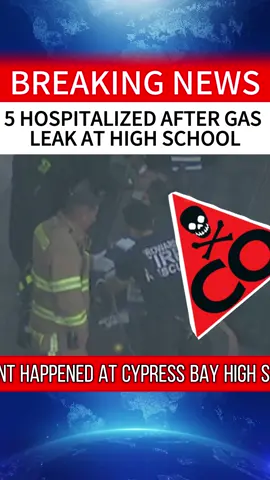 Multiple workers have been hospitalized after a carbon monoxide incident at a high school in Weston Friday morning, officials said.⁠ ⁠ The incident happened at Cypress Bay High School, where people who were in the cafeteria were experiencing lightheadedness, city officials said.⁠ ⁠ Broward Sheriff Fire Rescue officials said five people were taken to Cleveland Clinic, including four cafeteria workers and one firefighter.⁠ ⁠ #weston #highschool #gasleak