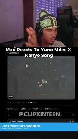 Max Reacts To Yuno Miles X Kanye Song #kanye #plaqueboymax #yunomiles #faze #music #memes