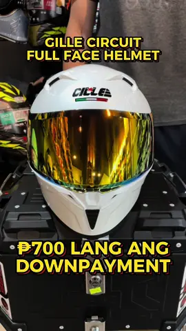 Sulit ka sa Gille Circuit Full Face Helmet‼️ Naka REVO LENS na, dami pa ng FREEBIES at ₱700 lang ang DOWNPAYMENT if INSTALLMENT thru Salmon‼️😎 #SulitKaDitoSaHelmetBoy #fypシ #helmetshop #InstallmentHelmet #salmonfinancing #salmonambassador #GilleHelmetPH #GilleCircuit #RevoLens