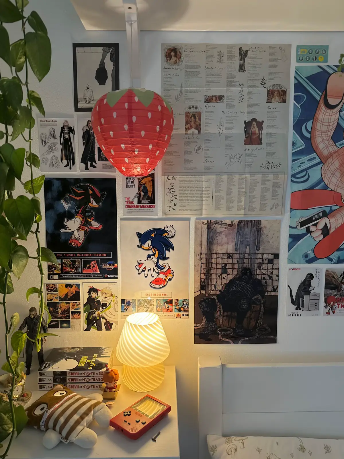 my walls are my personality in a physical form.  #roominspo #photodump #animeroom #RoomTour #prints #walldecor #anime #sonic