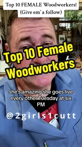 Who do you follow? Leave a comment! #femalewoodworker #femalewoodturner #femalewoodtok #woodworking #woodwork #tipoffheday#findyourpeak @Wooden Maven @Colleen & Me Maker Co @ashwoodandhawke @Bay Creations @Becca Janis @Soph @Sam @ DIY Huntress @Eternal Harvest DIY @2Girls1Cutt 