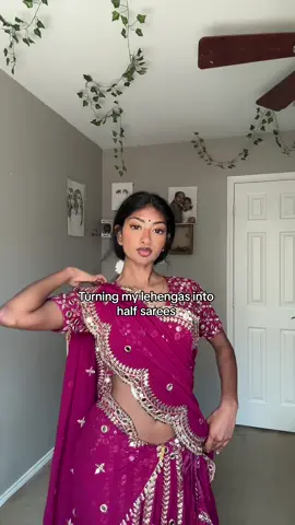 Lehenga is from @mayasdesiboutique  #tamil #doublec #lehenga #drape #saree #halfsaree  [Lehenga, Drape, Saree, half saree, south asian, desi clothes]