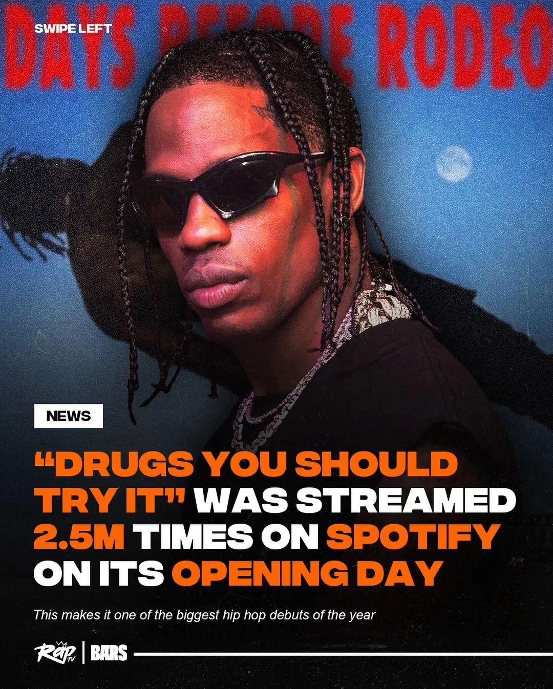 #TravisScott’s “D**** You Should Try It” was streamed 2.5M times on Spotify during its open day‼️👀 Is this the best song on “Days Before Rodeo” ⁉️🔥 #RapTV #laflame #travisscottconcert #travisscottmusic 