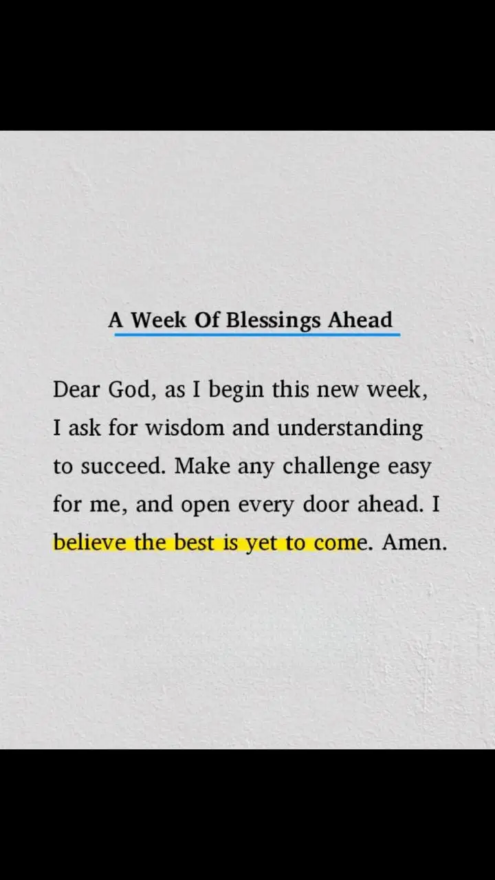 Believing the best is coming this new week