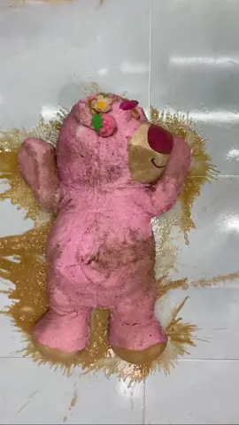 Strawberry Pink bear,who wants!!!!#cleaning #CleanTok #asmrtiktoks #asmr #doll #bear #pinkbear 