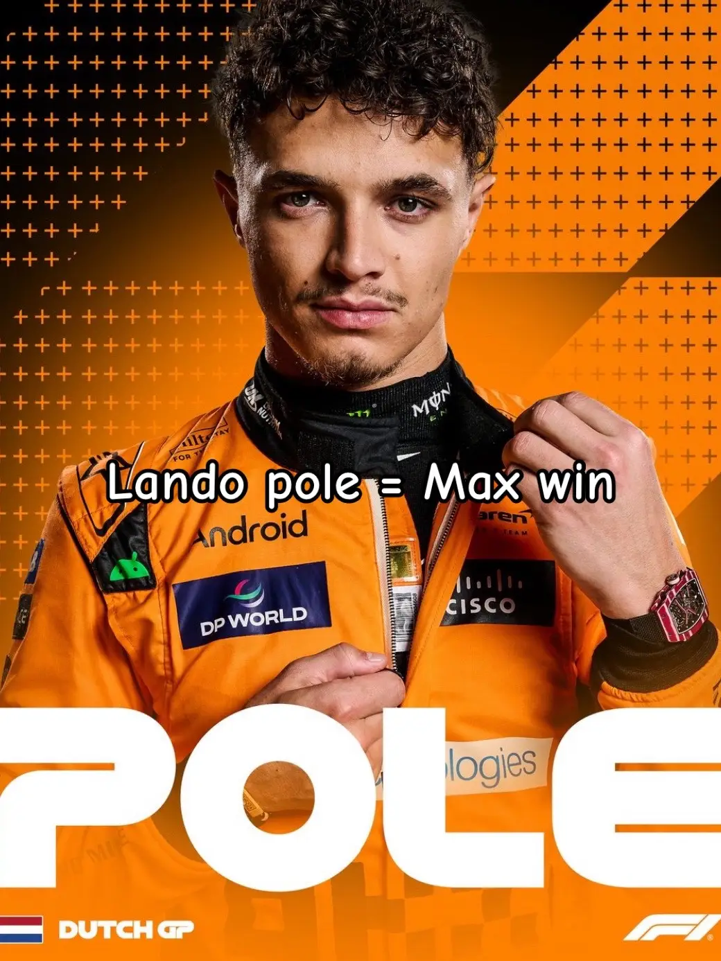 I had to post this im sorry im so happy for him too 🧡 (working on an alexandra edit btw) •  •  #landonorris #ln4 #mclaren #oscarpiastri #dutchgp #xyzbca #fyp #dontletthisflop #f1 #formula1 #maxverstappen #win 