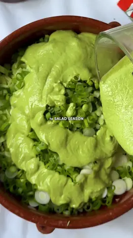 GREEN GODDESS SALAD 🤑🤑🤑 Welcome back to SALAD SEASON, the series where I show you how to make the best salads in town.  For EPISODE 6, I’ve made my take on the well known + loved GREEN GODDESS SALAD (inspired by @bakedbymelissa 💚) Packed with all sorts of plant-based goodness, this is the perfect salad for sunnier days + is also great for meal prep as it doesn’t go soggy.  The dressing in high in protein, healthy fats, and is just incredibly delicious - if you have any leftover, it makes a wonderful pasta sauce too ♻️ As always, my full recipe can be found below - enjoy, and let me know if you give it a go 👇 INGREDIENTS (serves 6 / works great for meal prep) 1 shallot 1 garlic clove 1 avocado 150g spinach 100g pistachios 30g fresh basil 2 tbsp nutritional yeast 1 block silken tofu 1 tsp miso paste 1 lemon 1 tbsp extra virgin olive oil Salt Pepper Splash of water (to loosen if required) 1/2 green cabbage 1 large cucumber 1 bunch spring onions Pitta bread / tortilla chips METHOD 1. In a blender, combine all the green goddess dressing ingredients - shallot, garlic, avocado, spinach, pistachios, basil, nutritional yeast, silken tofu, miso paste, lemon juice, olive oil, salt + pepper. Blend until creamy + smooth, loosening with a splash of water if required.  2. Finely chop the cabbage, cucumber + spring onion - using @cabinknives finest 🔪 3. In a large salad bowl, mix the chopped veggies with loads of the dressing. Mix well, then top with more pistachios + fresh basil. Serve with pitta bread, tortilla chips or whatever you like + enjoy! P.S. it stores so well in the fridge for meal prep. AND if you have any dressing left - use it as a pasta sauce! #greengoddess #salad #saladseason #EasyRecipes #healthyfood 