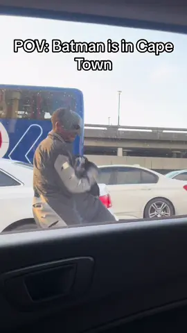 The things we see in the streets of Cape Town😭🤣 Batman left Gotham City and relocated. #capetown 