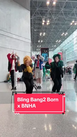 In honor of Creepy Nuts headlining @Anime NYC, our Deku Squad did our Denki’s version of Bling Bang Born! #creepynuts #blingbangbangborn #animenyc #dekusquad #deku #denki #todoroki #iida #bnha #mha #cosplay #cosplaydance 