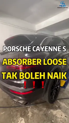 Porsche Cayenne S Absorber Bocor Tak Boleh Naik #sparepart  #absorber  #cars  #ridesafe76  #airmatic  #porsche 