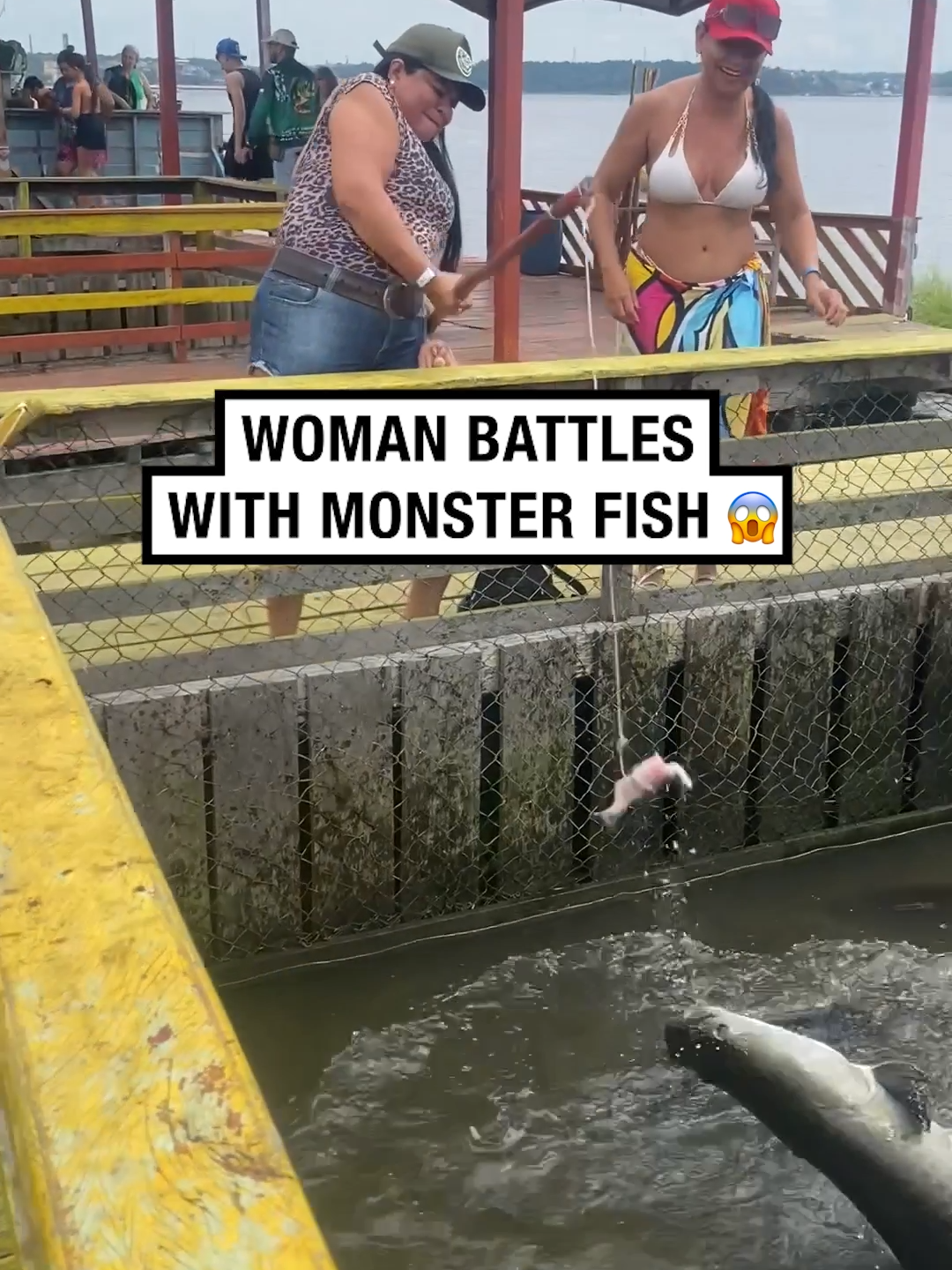 She lost the battle! 🤣🫣 🎥 Viralhog #unilad #fails #funny #fail #fishing #fish #fall #caughtoncamera #battle