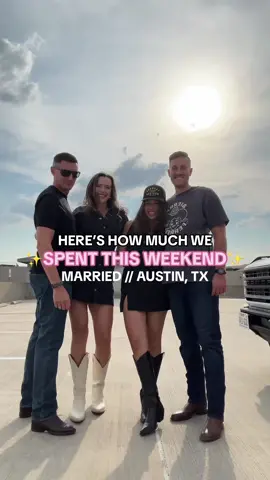 How much we spent this weekend as a married couple living in Austin, TX 🤠 ↳ Such a GOOD weekend was had!! Our total spend was $353.75 💸  #expenses #spending #moneyhabits #financialeducationmatters #financialliteracy101 #financialliteracymatters #expensetracker #moneyeducation  #moneytipsformillennials 