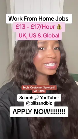Tech, customer service and VA roles, apply now!! Link on my YouTube channel 👀 billsandbiz #remotework #wfhjobs #customerservice #uk #new #fypシ゚ 