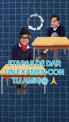 Etapas de dar un examen con tu amiga #colegio #alumnos #examen #risa #humor #gaboalvarez #fyp  