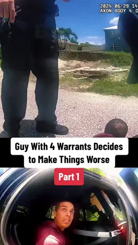 Guy With 4 Warrants Decides to Make Things Worse #cops #police #policeofficer #policeoftiktok #copsoftiktok 