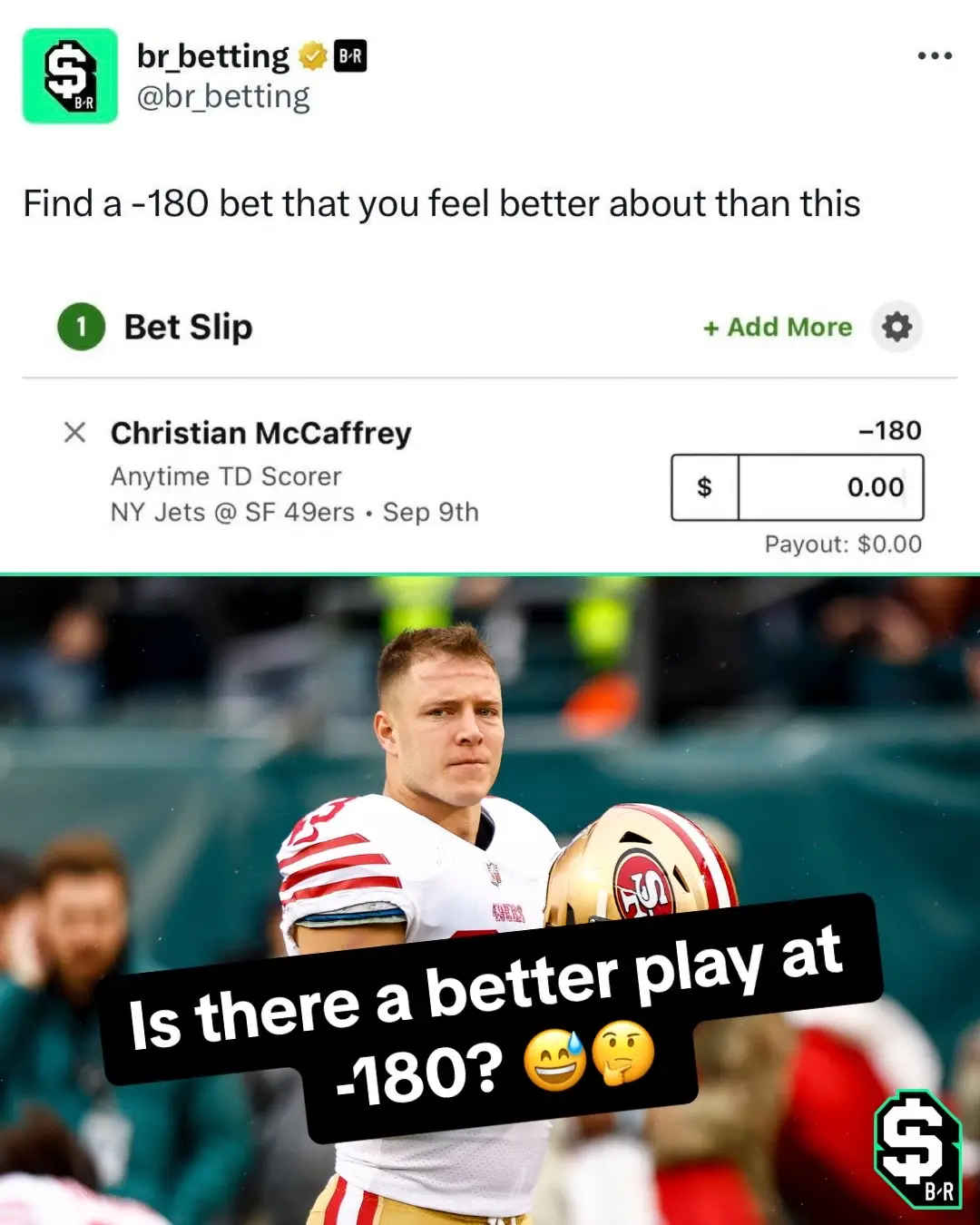 #cmc #christianmccaffrey #49ers #touchdown #nfl #football  (via @DraftKings Sportsbook)