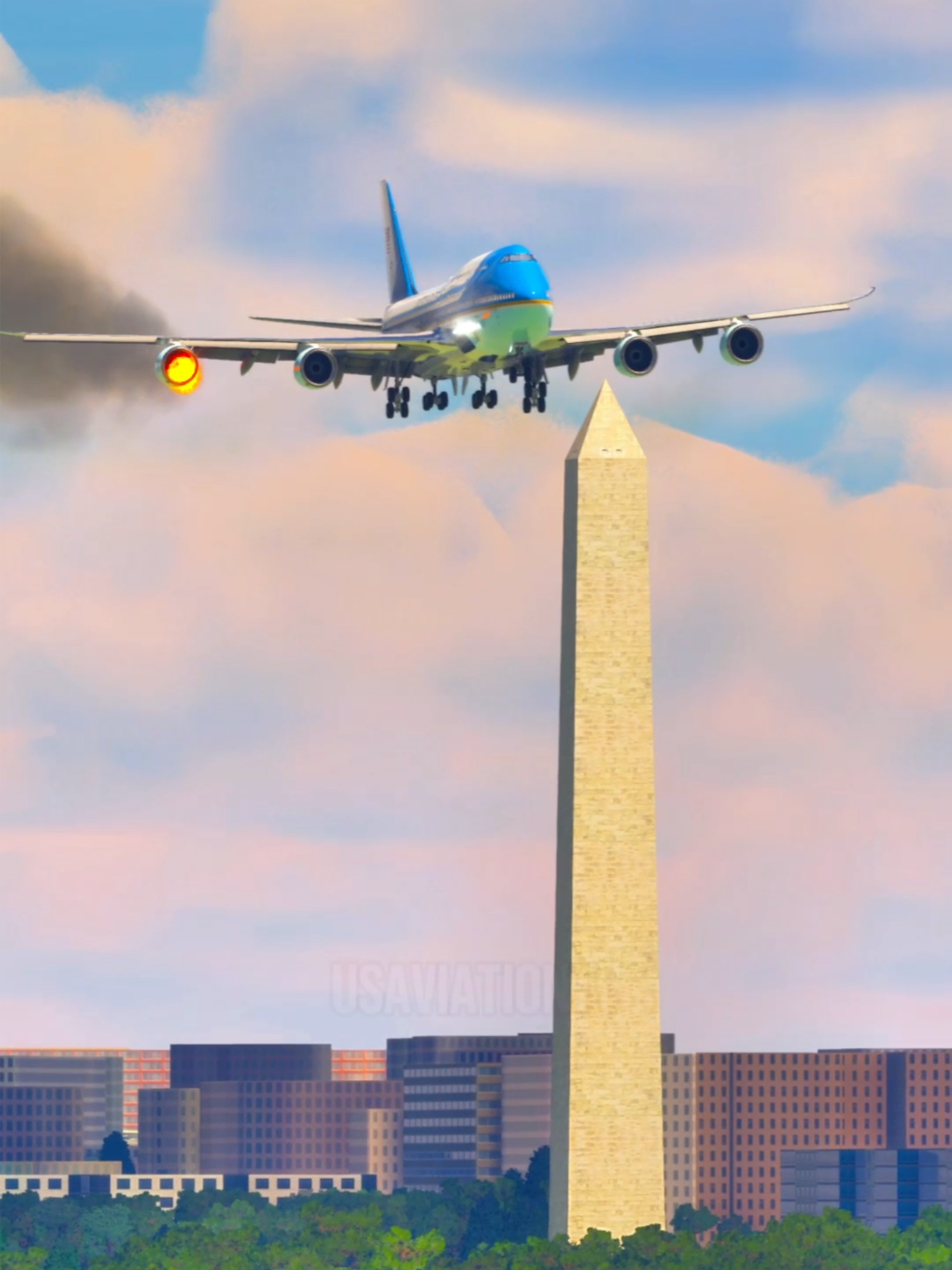 Air Force One Emergency FIRE in Washington #MSFS2020 #af1 #boeing747 #foryoupage #takeoff #usa #aviation #airforceone #airforce1 #president ©️USAviationTV